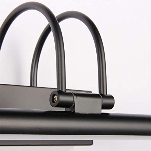 Gpzj Espejo Faro Retro Europeo LED Baño Americano Espejo Luz del gabinete Maquillaje Espejo Lámpara de Pared, Negro Mate