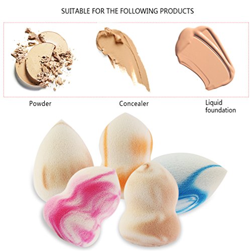 Gracelaza set de 10 esponjas para aplicar maquillaje - Ideal maquillaje fundación puff para corrector, polvo, crema y colorete - Hipoalergénicas e inodoras