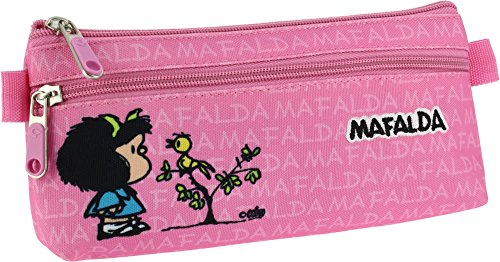 Grafoplás 37540749－Estuche portatodo con bolsillo en el frente diseño Mafalda Pajarito