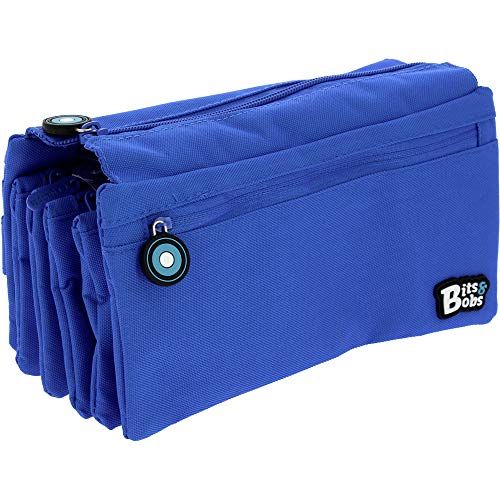 Grafoplás - 37543330. Estuche Portatodo Cuádruple Azul. Línea bits & Bobs. 23x12cm