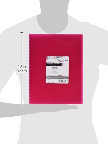 Grafoplás 39833354. Carpeta de Fundas y Tarifarios, A4, 30 Fundas, Color Rosa/Fucsia, Maxiplás Multiline