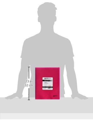 Grafoplás 39835254 Carpeta con Espiral de 50 Fundas, Tapas de Polipropileno Cristal Rayado, Color Rosa Fucsia, A4, Maxiplás Blackline Cristal