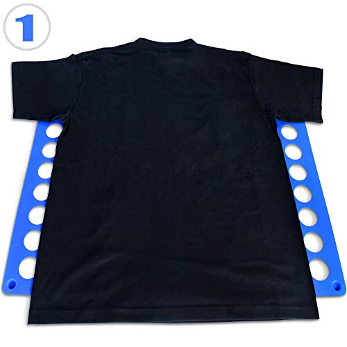 Grande Doblador de Ropa Juego de 2 - en Azul (L/H: 70/59cm) y Amarillo (L/H: 50/40cm) - Tablero para Plegar Camisas, Folding Board, Clothes Folder - para Camisetas, Camisas, Jerseys, Toallas