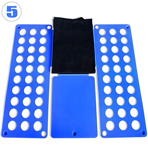 Grande Doblador de Ropa Juego de 2 - en Azul (L/H: 70/59cm) y Amarillo (L/H: 50/40cm) - Tablero para Plegar Camisas, Folding Board, Clothes Folder - para Camisetas, Camisas, Jerseys, Toallas