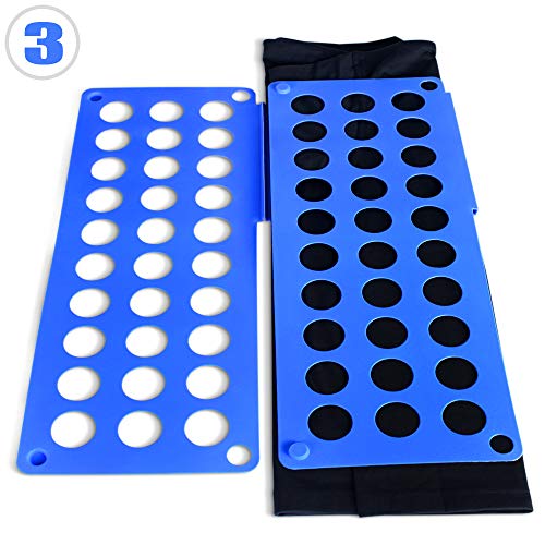 Grande Doblador de Ropa Juego de 2 - en Azul (L/H: 70/59cm) y Amarillo (L/H: 50/40cm) - Tablero para Plegar Camisas, Folding Board, Clothes Folder - para Camisetas, Camisas, Jerseys, Toallas