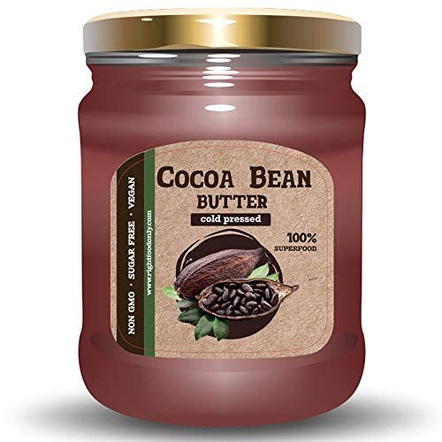 Granos de cacao Manteca cruda 230 g (8 onzas) de chocolate cremoso y sabroso para untar - Sin azúcar agregado - Vegano 100% superalimento