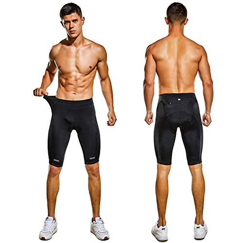 GRAT.UNIC Pantalones Cortos de Bicicleta,Shorts de Ciclismo,9D Padded Shorts,Gel de Silicona,Biker Shorts, Medio Pantalones para Bicicleta de Carretera (Negro, L)