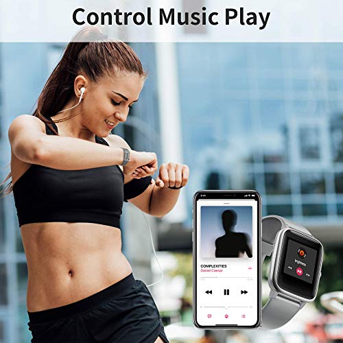 GRDE Smartwatch, Reloj Inteligente Impermeable IP68 con Monitor de Sueño Pulsómetro Podómetro Caloría GPS para Deporte, Smartwatch Reloj Inteligente Mujer Niños Despertador para Android iPhone-Rosa
