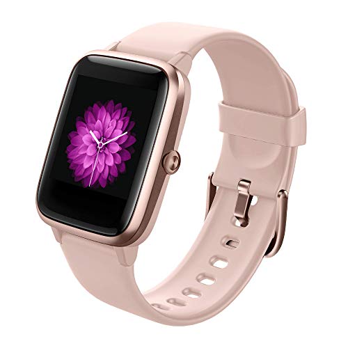 GRDE Smartwatch, Reloj Inteligente Impermeable IP68 con Monitor de Sueño Pulsómetro Podómetro Caloría GPS para Deporte, Smartwatch Reloj Inteligente Mujer Niños Despertador para Android iPhone-Rosa