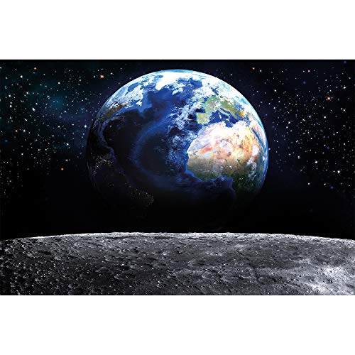 GREAT ART Mural de Pared – Vista de la Tierra Desde el Espacio – Decoración Mural Mundo Luna Cielo Planeta Galaxia Universo Cosmos Globo World Foto Tapiz Y Decoración (210 x 140 cm)