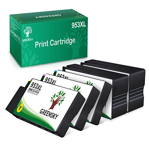 GREENSKY Reemplazo de Cartuchos de Tinta compatibles para HP 953 XL 953XL para HP OfficeJet Pro 8710 8720 7720 7730 7740 8715 8718 8210 8725 8218 8728 8730 8740 (2 Negro 1 Amarillo 1 Cian 1 Magenta)