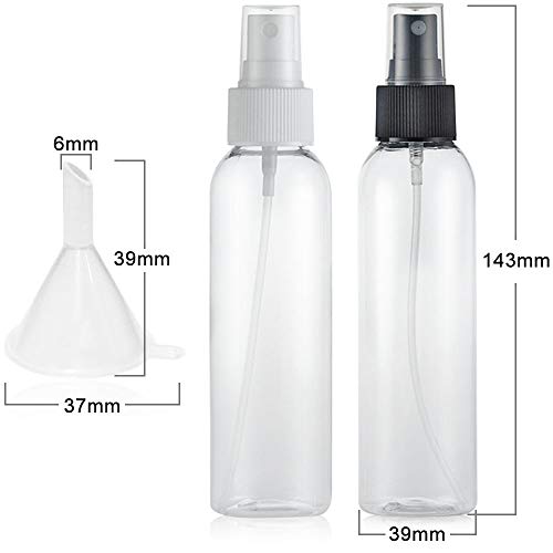 Gresunny 10 Piezas 100ml Botellas de Spray vacias Bote Spray Niebla Fina Botella pulverizador plastico con embudos Recargables Botella atomizador de Viaje portátil para Alcohol Perfume cosméticos