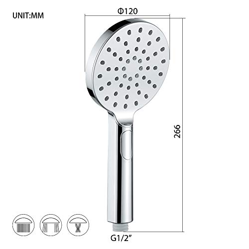 GRIFEMA Porto - Columna termostática ducha, sistema de ducha con alcachofa, rociador 25x25 cm, manguera y soporte, Cromo