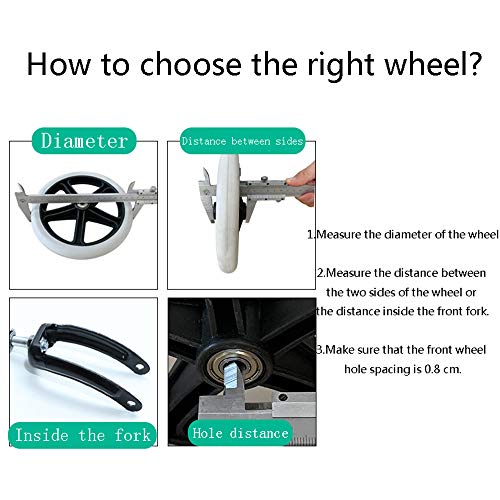Gris,PU Rueda,Repuesto Ruedas Delanteras para Silla de Ruedas,15 cm, 17,5 cm, 19 cm, 20 cm,Adecuado para Vehículos Sanitarios,Carrito,1 Par