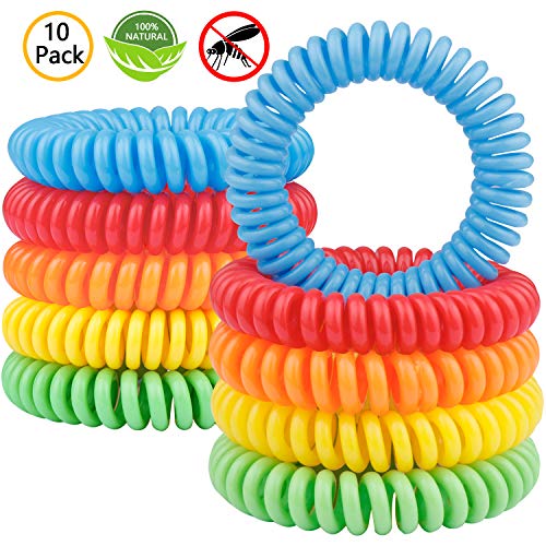 Gritin Pulseras Repelentes de Mosquitos 10 Piezas, Pulsera Mosquitos Antimosquitos Natural No Tóxica con Olor a Citronela y Menta de Protección contra los Insectos a Largo Plazo para Niños y Adultos