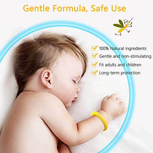 Gritin Pulseras Repelentes de Mosquitos 10 Piezas, Pulsera Mosquitos Antimosquitos Natural No Tóxica con Olor a Citronela y Menta de Protección contra los Insectos a Largo Plazo para Niños y Adultos