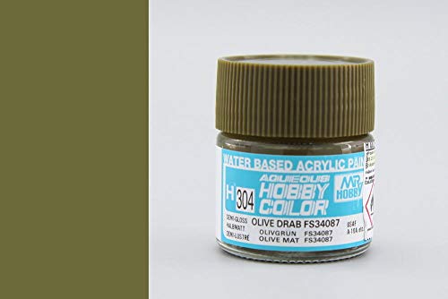 GSI Creos Aqueous Mr Hobby Color Acrylic H304 Olive Drab FS34087 Model Kit Paint 10ml