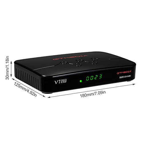 GT MEDIA V7 Pro Decodificador Satelite TDT Combo DVB-S/S2/S2X DVB-T/T2 Full HD 1080p H.265 10bit con Antena WiFi USB / CA Lector de Tarjeta, Soporte CCcam Youtube autoBiss (GT MEDIA V7 Plus Mejorada)