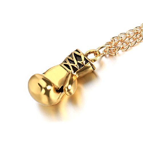 Guantes de boxeo Ardisle lámpara de techo collar con colgante de Rocky para pulsera para hombre regalo dorado