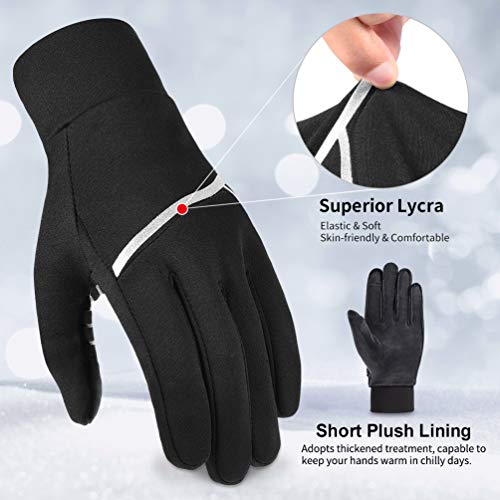 Guantes de Invierno Calientes a Prueba del Viento Guantes para el Clima Frío de Pantalla Táctil con Diseño Antideslizante (S)