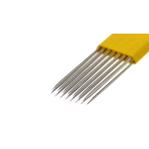 Guapa 50 unids 15 Pines Doble Tatuaje Plana Agujas Microblading Cuchillas Manual para Fog Eyebrow Maquillaje Permanente Herramienta Cosmética