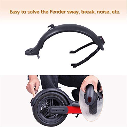 Guardabarros trasero negro con soporte, repuesto guardabarros trasero para Xiaomi M365/M365 Pro Scooter eléctrico y modelos Simili/Uguali Skateboard Kit de reparación y sustitución