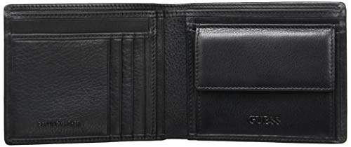 Guess New Boston Billfold W/Coin Pkt, Cartera. para Hombre, Negro (Black), 2.5x9.6x12.2 Centimeters (W x H x L)