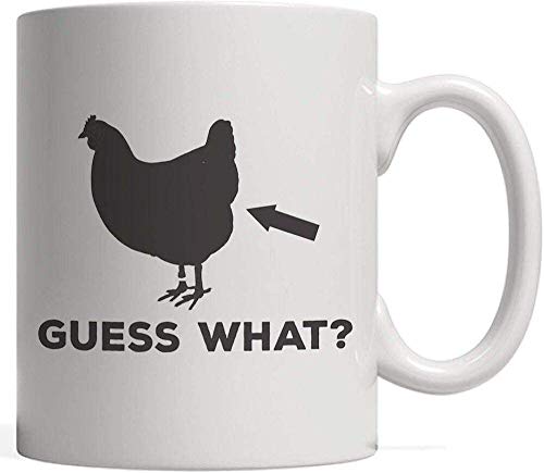 Guess What Chicken Butt Mug Regalo de agricultura divertido para el amante de los pollos de granjero que ama