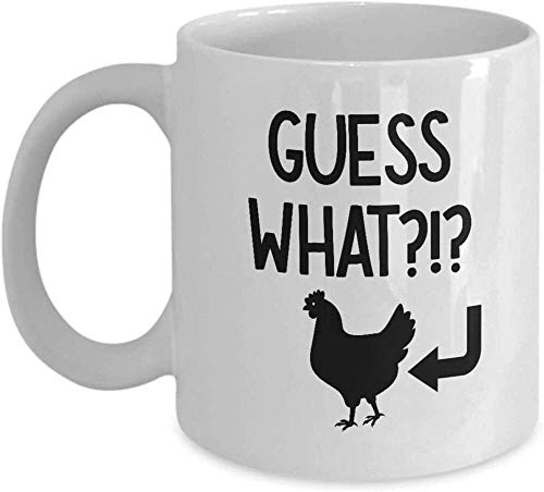 Guess What Chicken Butt Taza de regalo divertida Taza de café Sarcástico Gag Broma Gallina