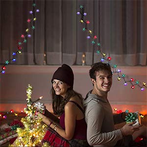 Guirnalda Luces Exterior Solar, 39 pies 100 LED 8 Modos Cadena de Luces, Impermeables Guirnalda Luminosas de hadas con energía solar, Decoración para Navidad, jardín, patio, fiesta