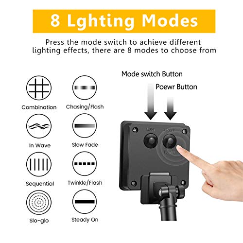 Guirnalda Luces Exterior Solar, 39 pies 100 LED 8 Modos Cadena de Luces, Impermeables Guirnalda Luminosas de hadas con energía solar, Decoración para Navidad, jardín, patio, fiesta