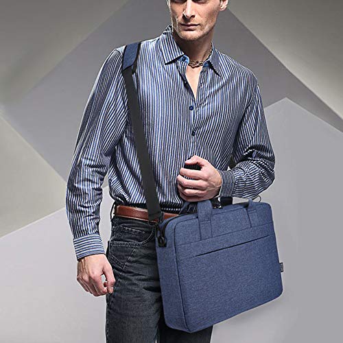 GUOCU Bolso Bandolera/Maletín para Portátli, Funda Protectora Laptop Sleeve Dura y Impermeable para iPad Pro/Ordenador Notebook/MacBook Air & Pro，Azul,14"(38X28X7cm)