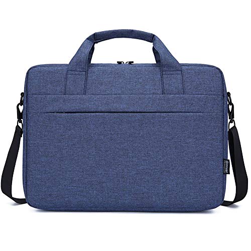 GUOCU Bolso Bandolera/Maletín para Portátli, Funda Protectora Laptop Sleeve Dura y Impermeable para iPad Pro/Ordenador Notebook/MacBook Air & Pro，Azul,14"(38X28X7cm)