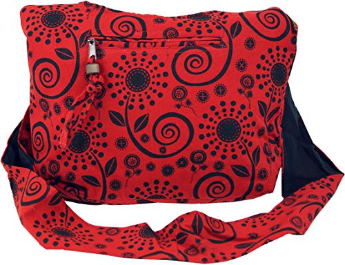 GURU-SHOP Bolso de Sadhu, Comprador, Bolso Pequeño - Rojo, Unisex - Adultos, Algodón, Tama�o:One Size, 20x30x10 cm, Bolsas Sadhu, Bolsas Hippie