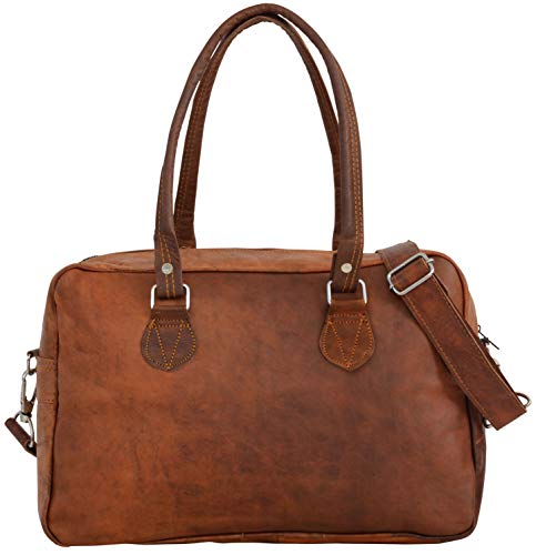 Gusti Leder nature "Emily" Bolso de mano Vintage College Universidad Clases  A la moda Carpetas Libros Portátil Hebillas Retro Unisex Marrón M25