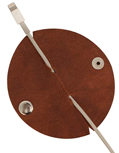 Gusti Leder nature "Stuart Sujetacables de Cuero Bridas Auriculares Abrazadera Pinza Organizador A138b