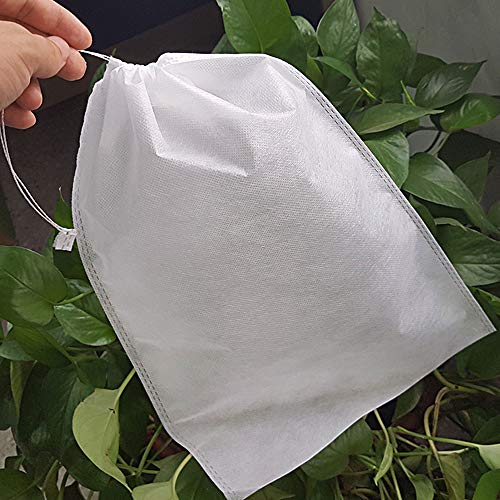 GWHOLE 100 Piezas Bolsa para Uvas Bolsas con Cordón Protección de Frutas Verdura Control de Plagas Antipájaros en Jardín Bolsa Hogar a Prueba de Polvo - 24 x 35 cm