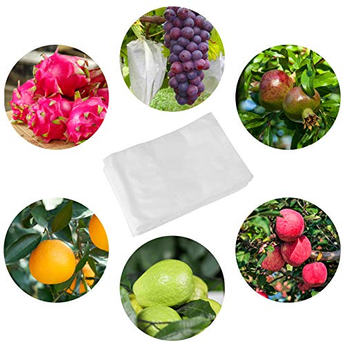 GWHOLE 100 Piezas Bolsa para Uvas Bolsas con Cordón Protección de Frutas Verdura Control de Plagas Antipájaros en Jardín Bolsa Hogar a Prueba de Polvo - 24 x 35 cm