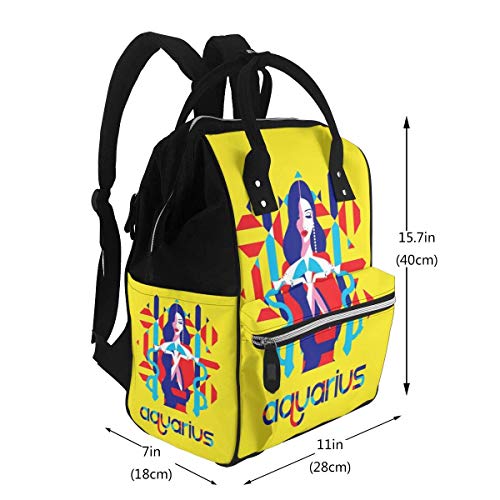 GXGZ America Flag Aztec Aquarius Mochila impermeable para pañales, compartimento con dos bolsillos y ocho de almacenamiento, elegantes y duraderas bolsas de lactancia para padres