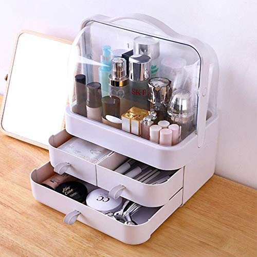 Gxklmg Deluxe Estuche de Maquillaje, cosmética de la Belleza, vanidad Organizador, para el Artista Profesional Uso, organizadores de Maquillaje cosmético Transparente