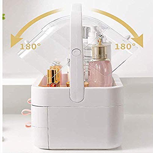 Gxklmg Deluxe Estuche de Maquillaje, cosmética de la Belleza, vanidad Organizador, para el Artista Profesional Uso, organizadores de Maquillaje cosmético Transparente