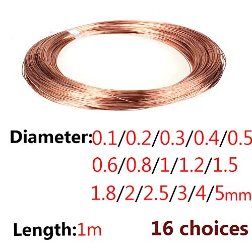 GYLL Imán de Alambre de Cobre Bobina de Alambre Bobinado de imán esmaltado en Rojo ampliamente Utilizado para transformadores Inductores,Dia 1.2mm