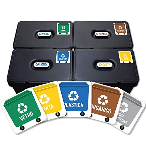 Haberdashery Online Etiquetas adhesivas para la recolección de residuos para reciclaje (5 Piezas) 4.8cm x 4.8cm color 1