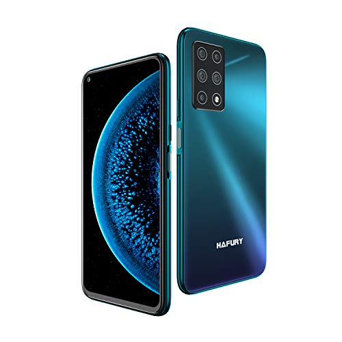 HAFURY GT20 Smartphone 4G Dual Sim, （2020） Teléfono Movil Android 10.0 Pantalla 6.4" 4200 mAh 128GB ROM 6GB RAM 12MP Cámara Principal AI Cinco Cámara Face ID, Verde crepúsculo