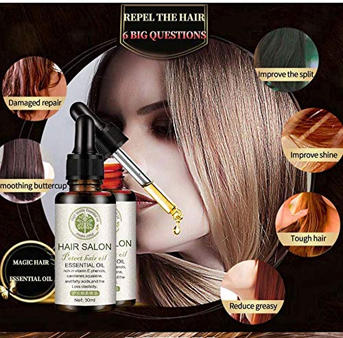 hair serum for dry hair kerastase，Natural Herbal essence Anti Hair Loss Hair Serum，Hair Repair Treatment for Dry Damaged Hair, Fragile Split Fork Care (3 PCS)