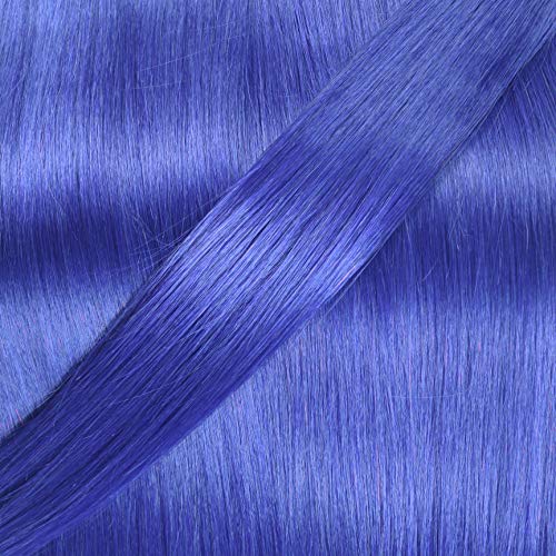 Hair2Heart 25 x 0.5g Extensiones de micro ring pelo natural - 40cm, colore #azul, liso