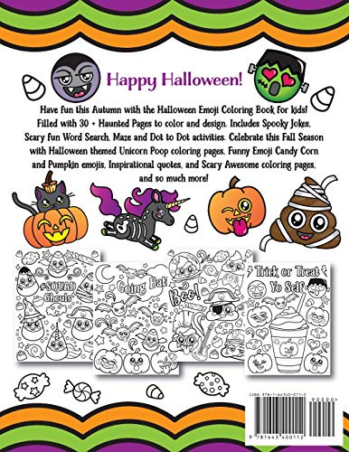 Halloween Emoji Coloring Book: 30+ Spooky Emoji Coloring Pages and Funny Activities