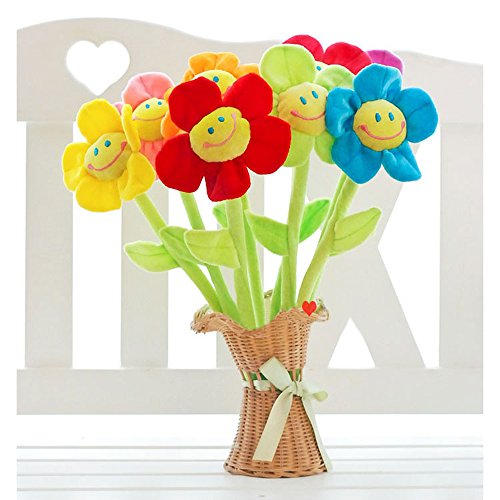 Hangnuo peluche Flores de sol con carita sonriente margaritas, se pueden doblar, sirven como alzapaños para cortinas, decoración habitaciones, bodas o fiestas, regalo de cumpleaños, varitas mágicas