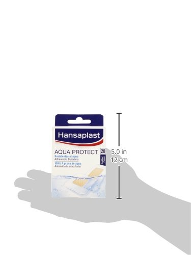 Hansaplast Aqua Protect Apósitos impermeables, apósitos adhesivos con adhesión extrafuerte, tiritas largas resistentes al agua para natación y ducha, 1 x 20 unidades