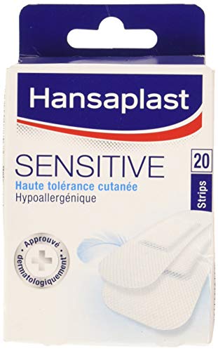 Hansaplast Caja de 20 tiritas para pieles sensibles, de 2 tamaños